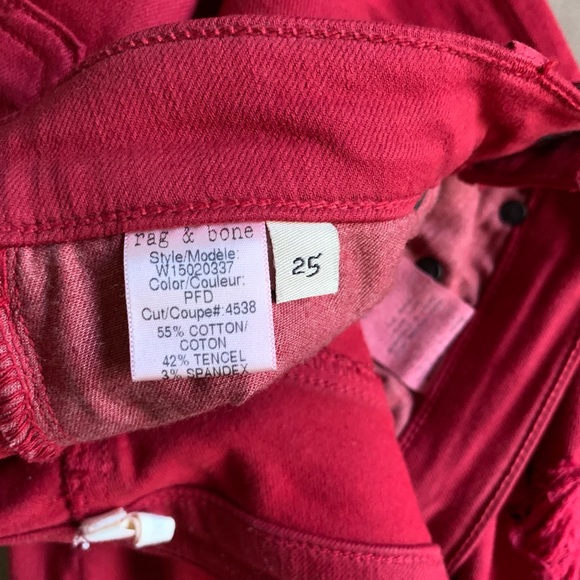 rag & bone Distressed Skinny Jeans in “PFD” Red - Picture 4 of 7